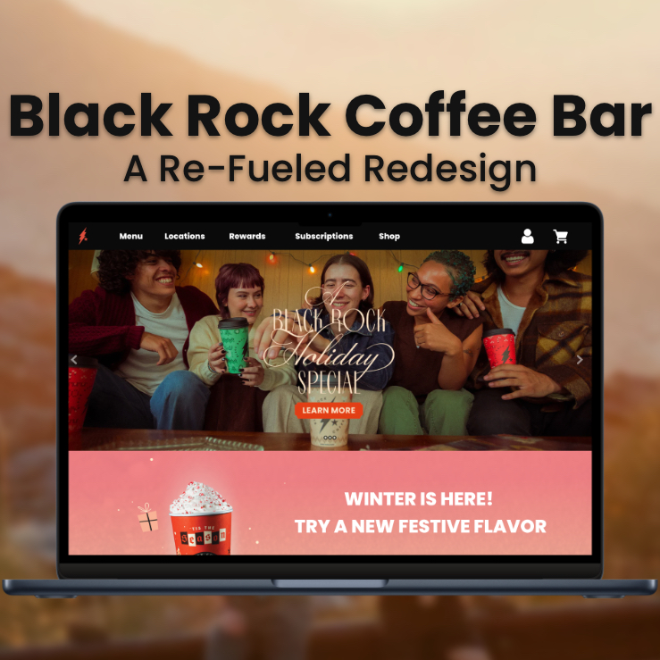 Image of a website redesign for Black Rock Coffee Bar